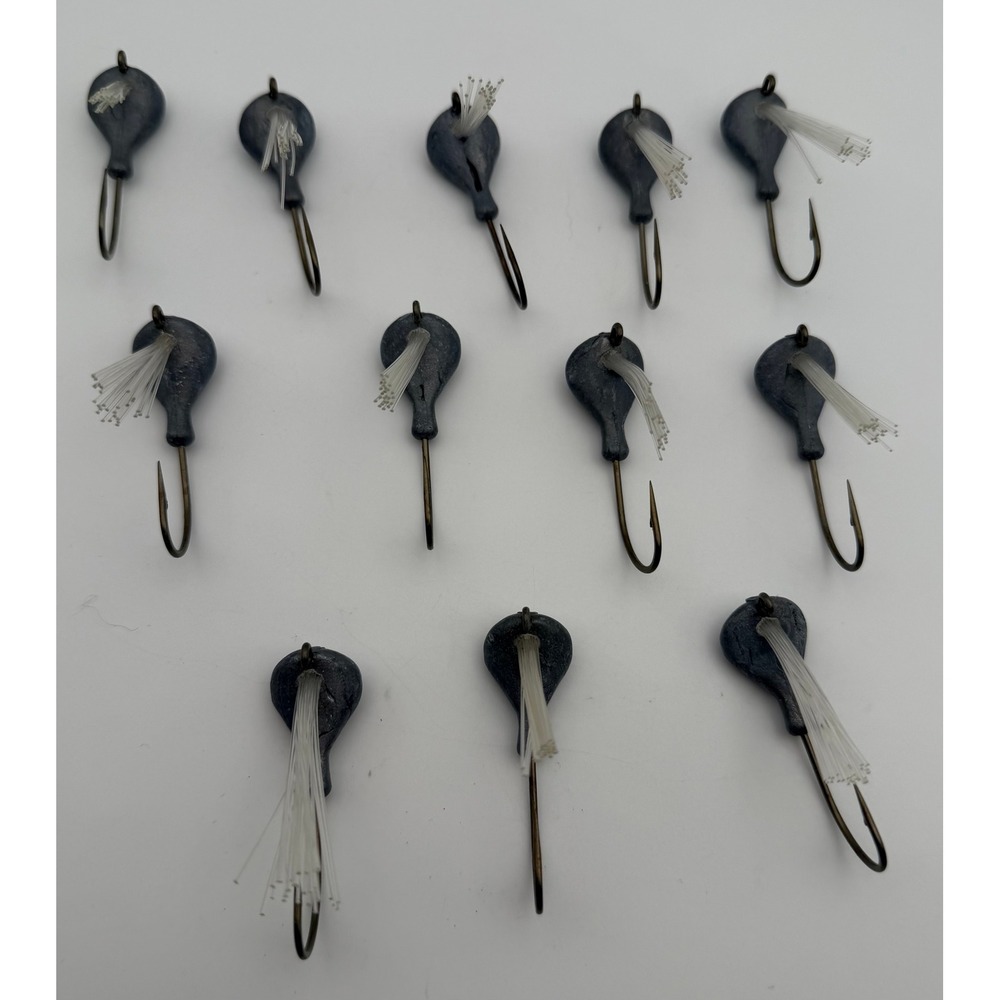 Handmade Lead Head Fishing Jigs‎ with Weed Guard 1/6 oz Dark Grey 12 Piece Lot